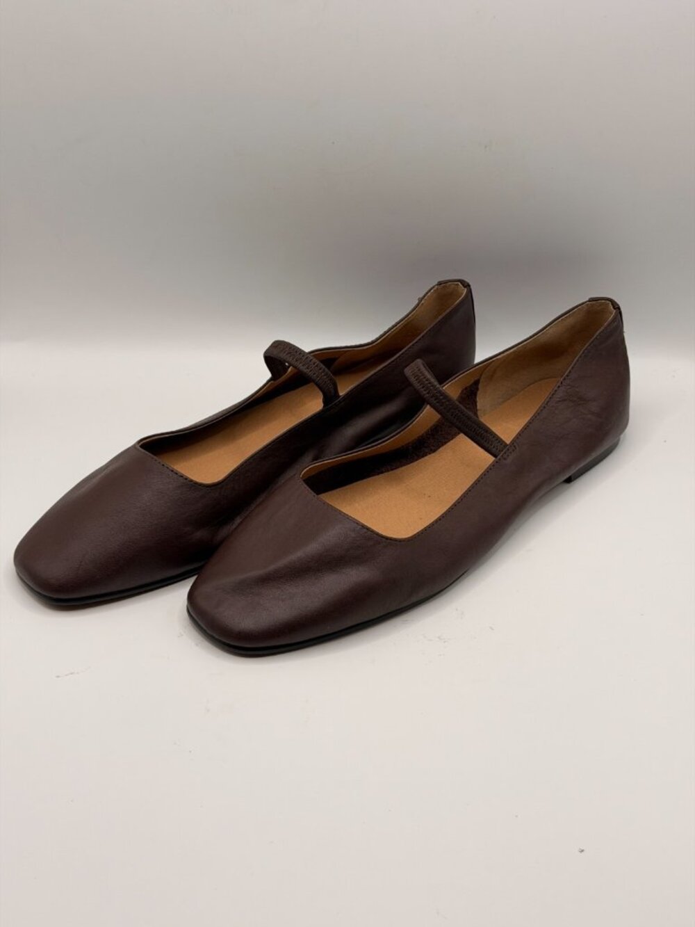 Madewell Women's The Greta Brown Leather Ballet Flat Sz 10.5 - Picture 1 of 8